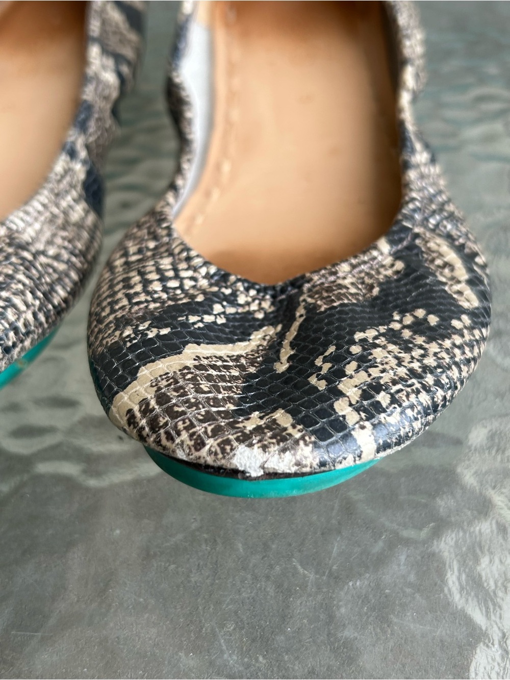 TIEKS Copperhead Snake Print Flats sz 9 - Picture 9 of 14